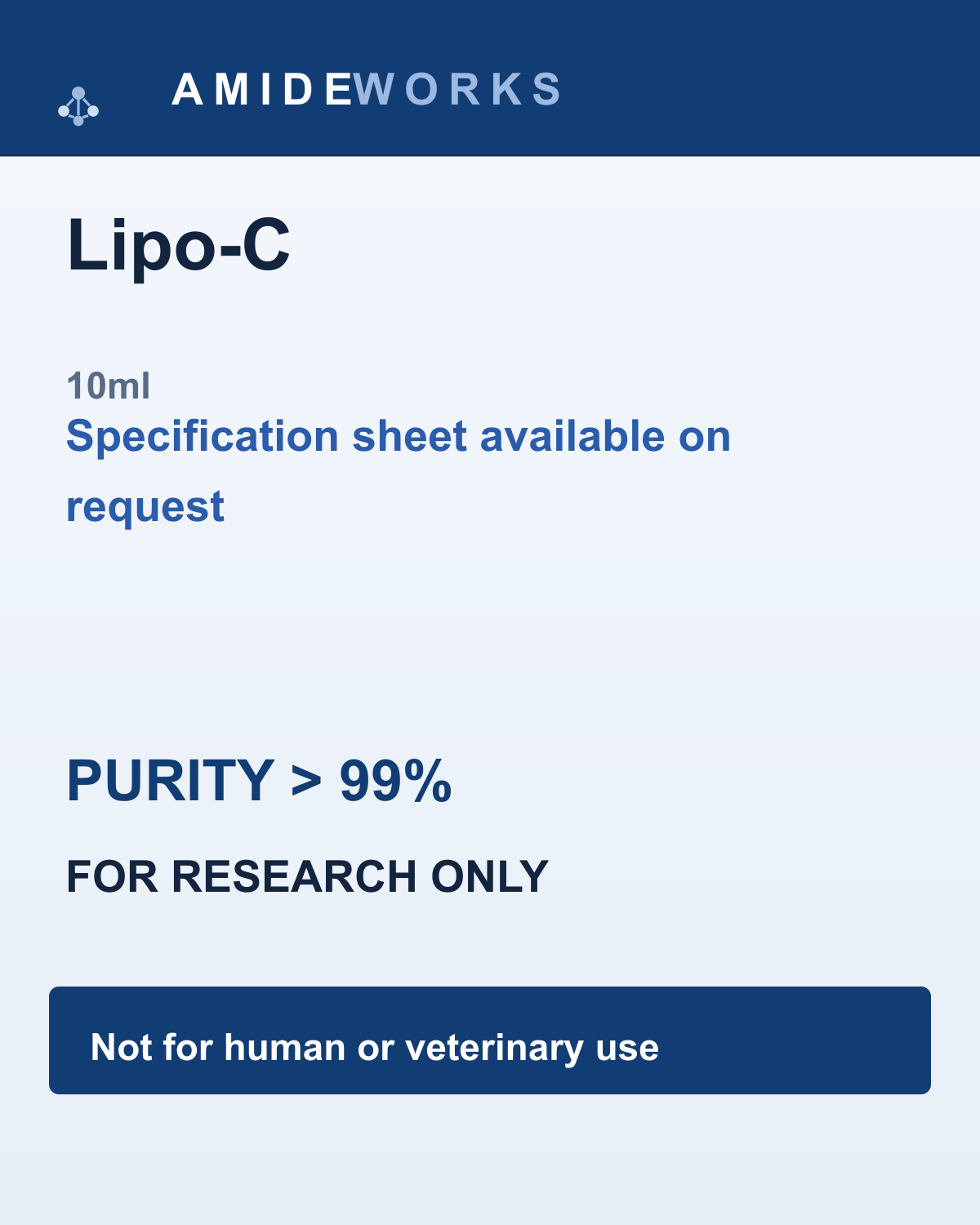 Lipo-C (10ml) — product label, purity above 99%, research use only