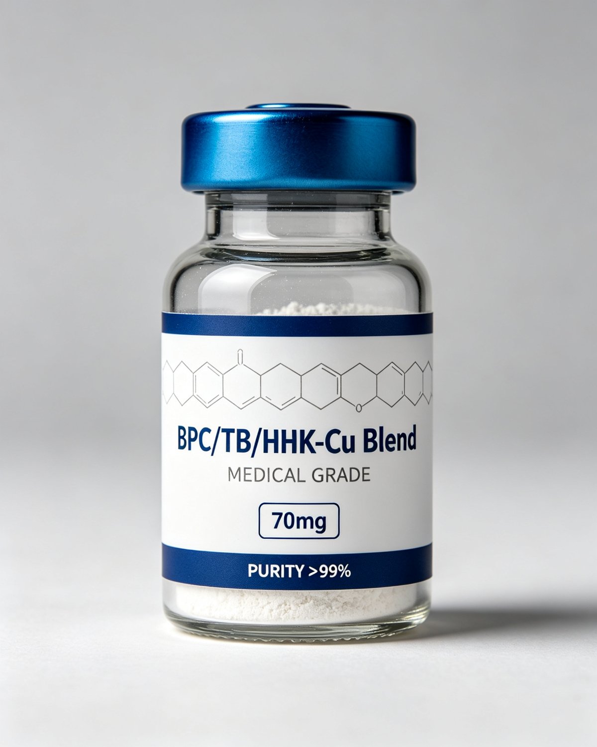 BPC-157 & TB-500 & GHK-Cu Blend (70mg) —product label, purity above 99%, research use only