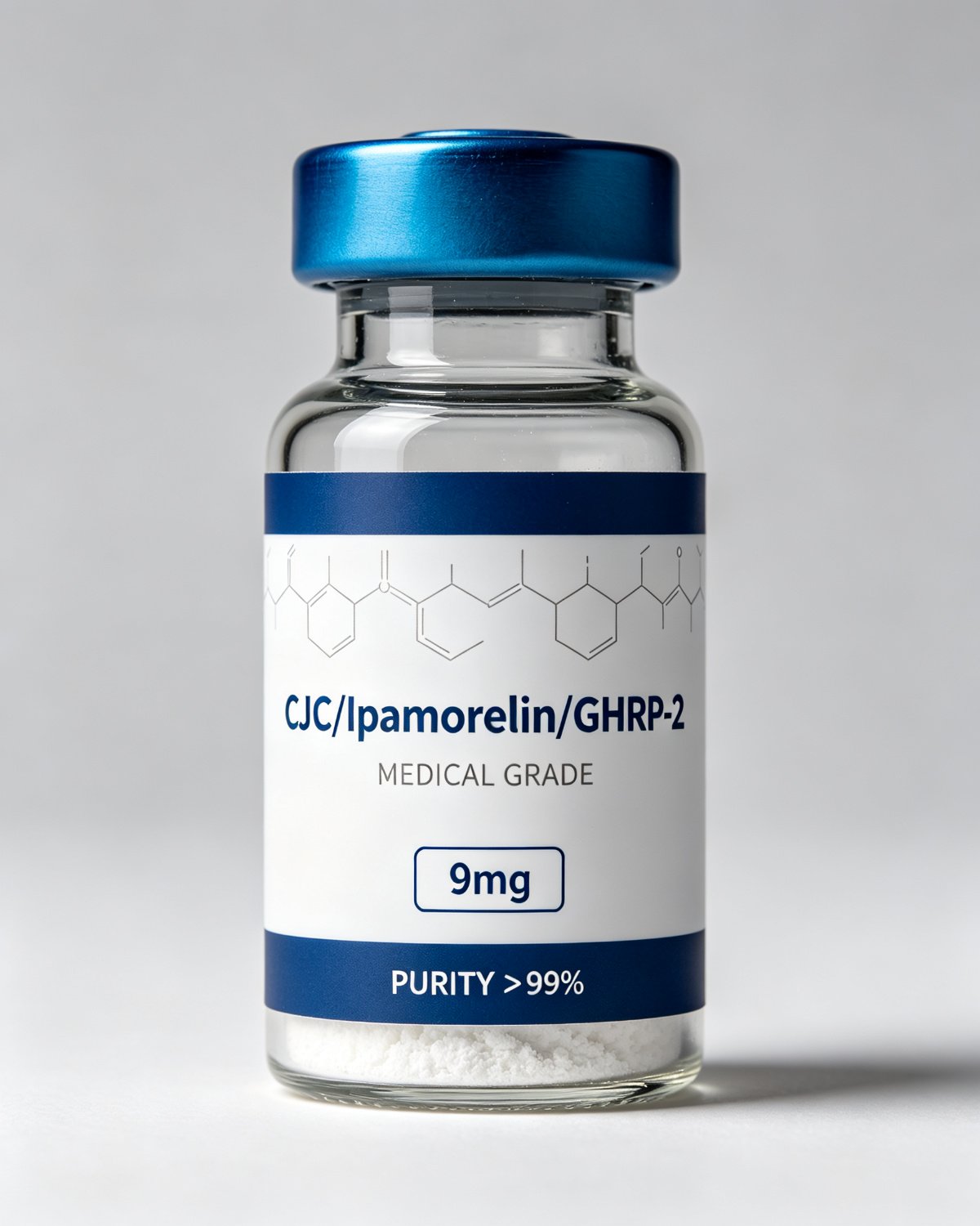 CJC-1295 (Mod GRF 1-29) & Ipamorelin & GHRP-2 Blend (9mg) —product label, purity above 99%, research use only